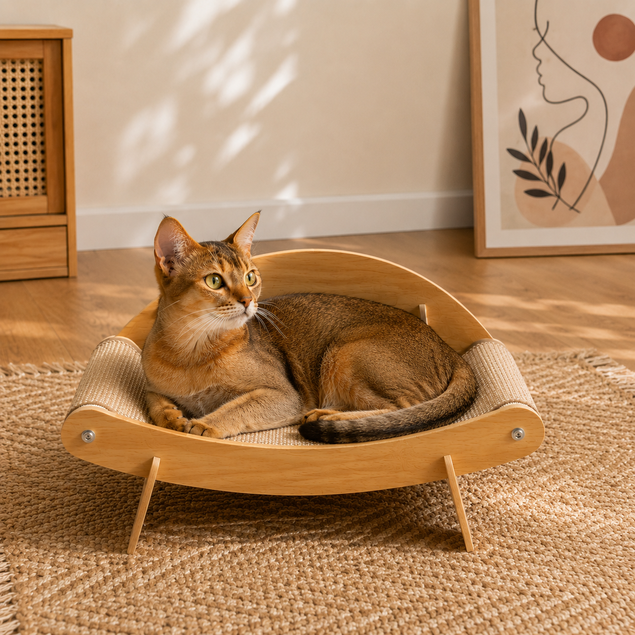 RolyCozy Sisal Cat Scratcher Sofa Bed