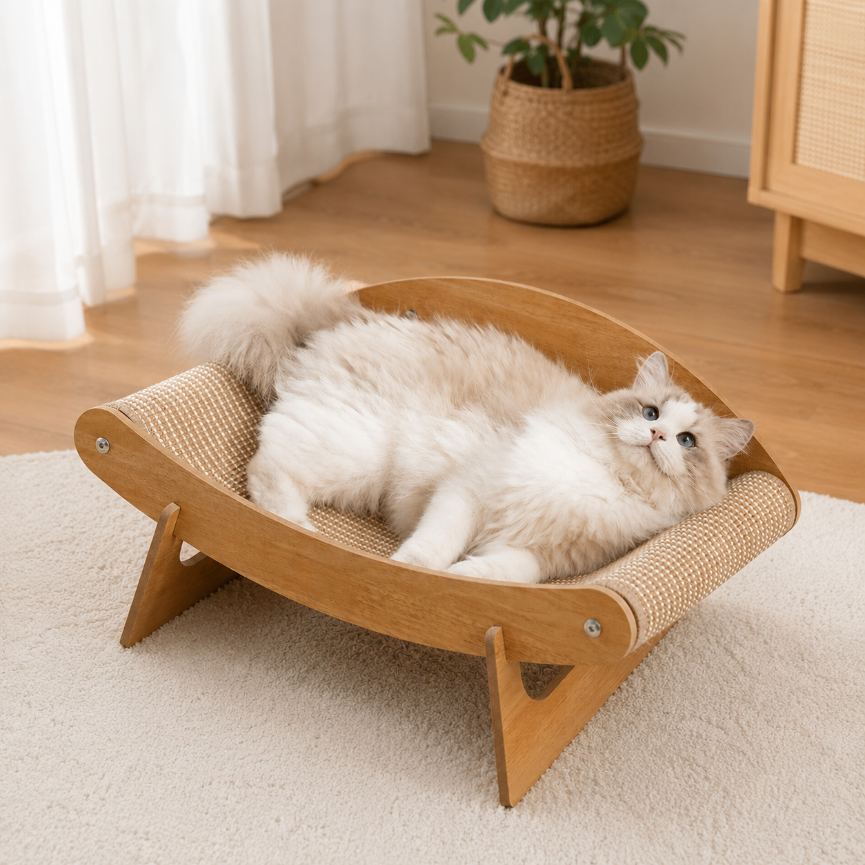 RolyCozy Sisal Cat Scratcher Sofa Bed
