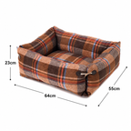 RolyCozy Tartan Pet Bed for Cats & Dogs
