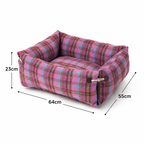RolyCozy Tartan Pet Bed for Cats & Dogs