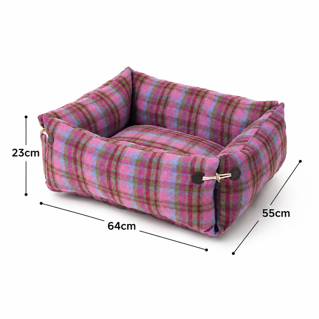 RolyCozy Tartan Pet Bed for Cats & Dogs