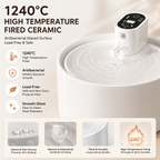 RolyCozy 2.3L Automatic Pet Water Fountain with Ceramic Lid