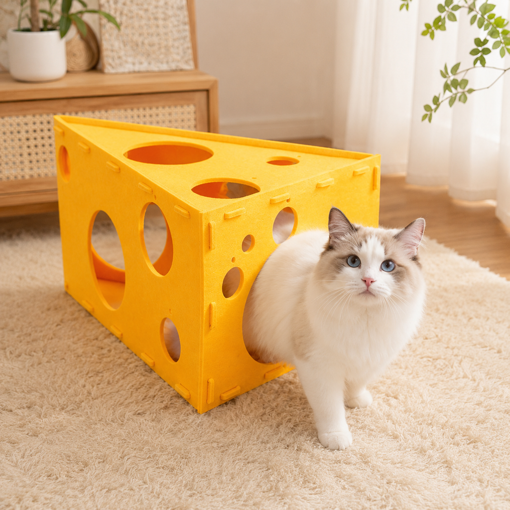 RolyCozy Cheese Felt Cat House