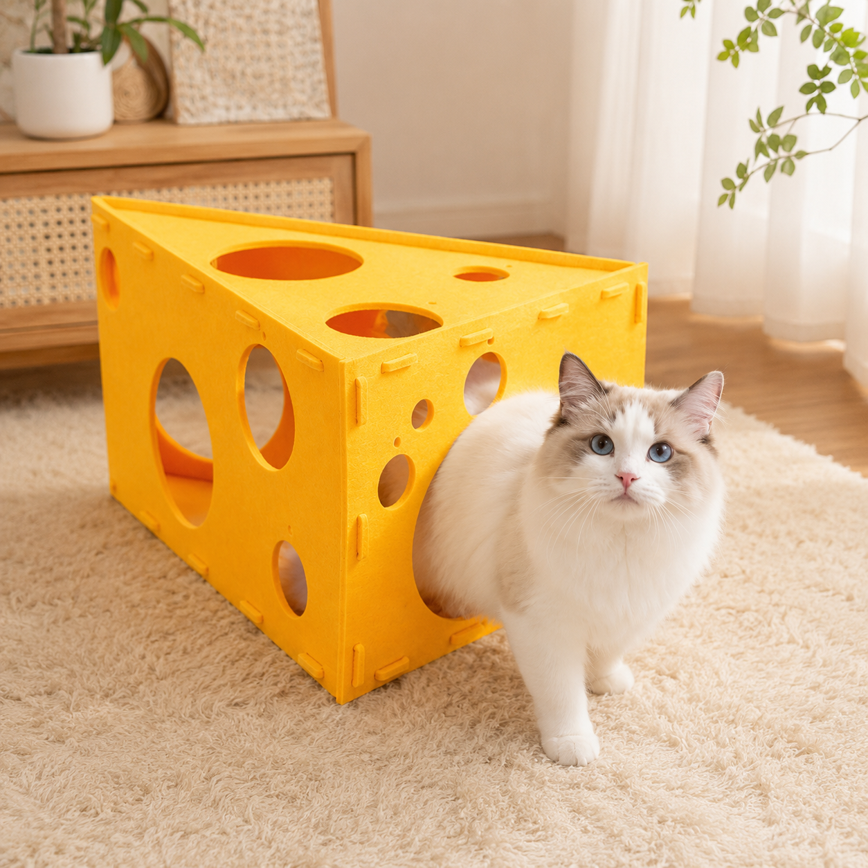 RolyCozy Cheese Felt Cat House