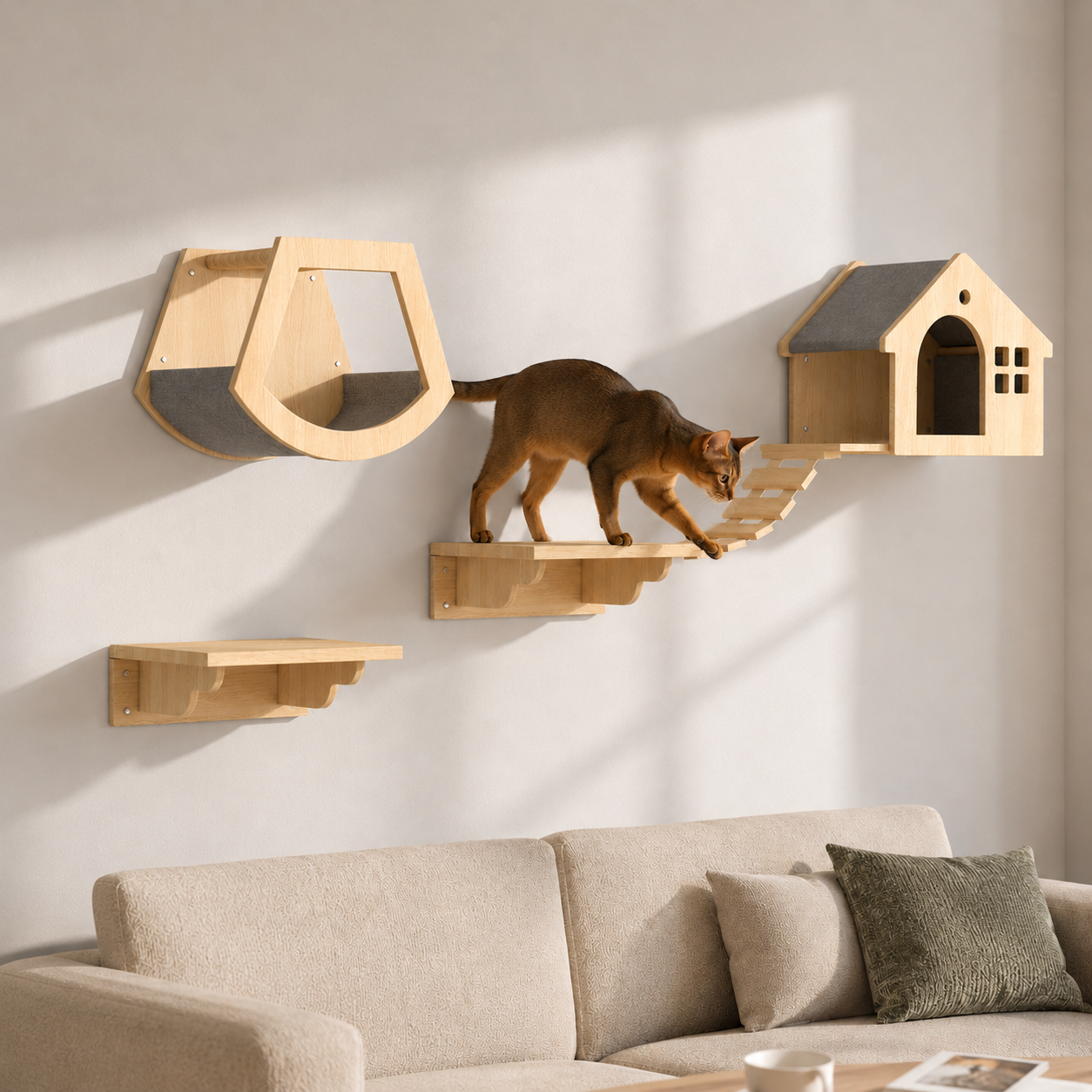 RolyCozy Cat Wall Playground Set