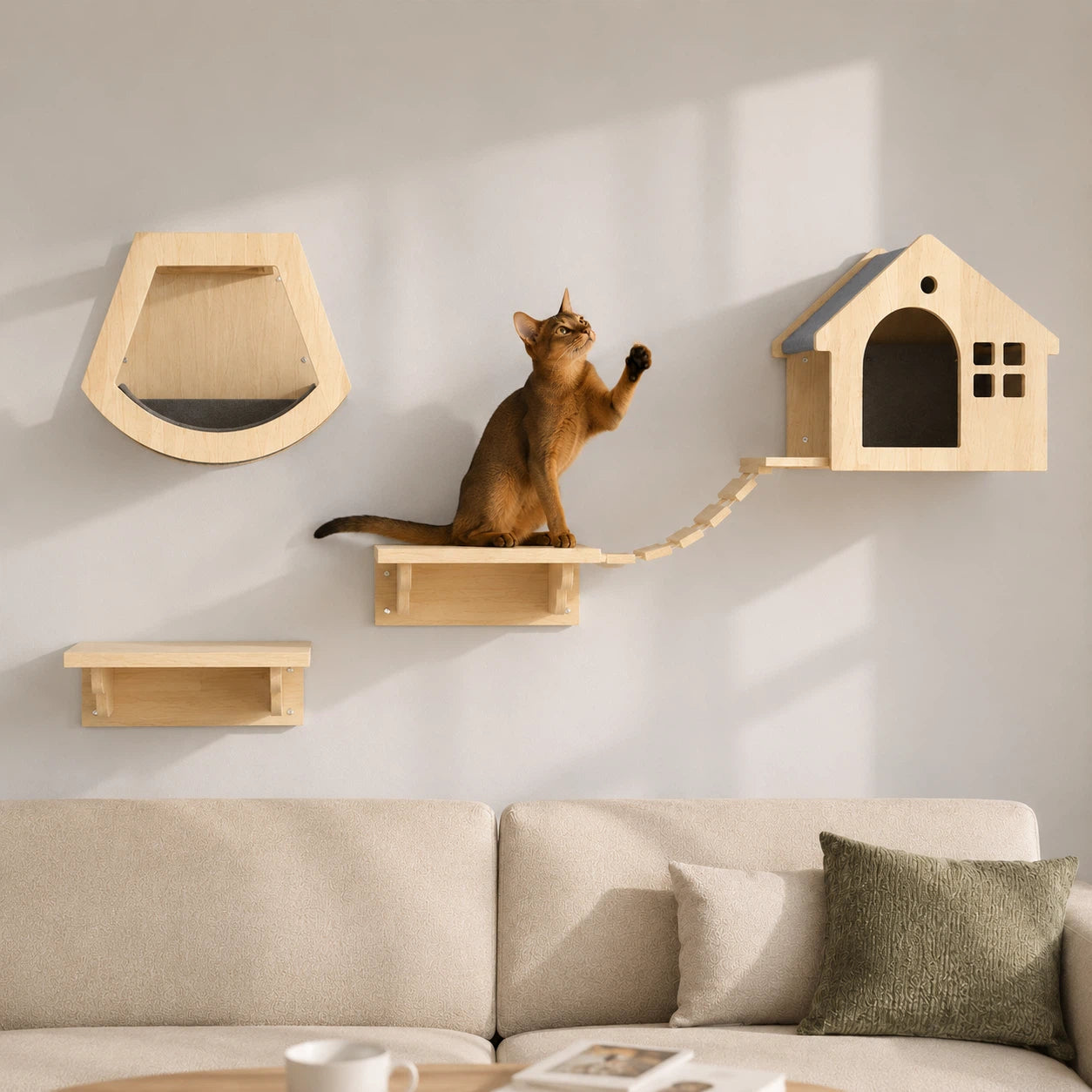RolyCozy Cat Wall Playground Set