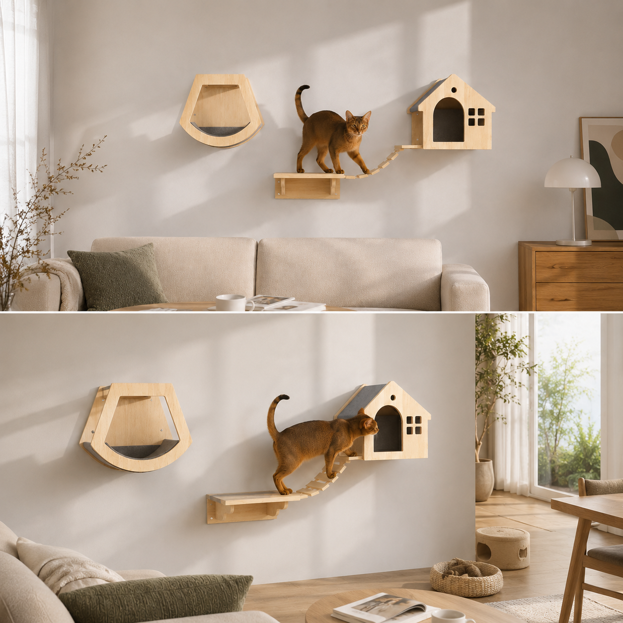 RolyCozy Cat Wall Playground Set