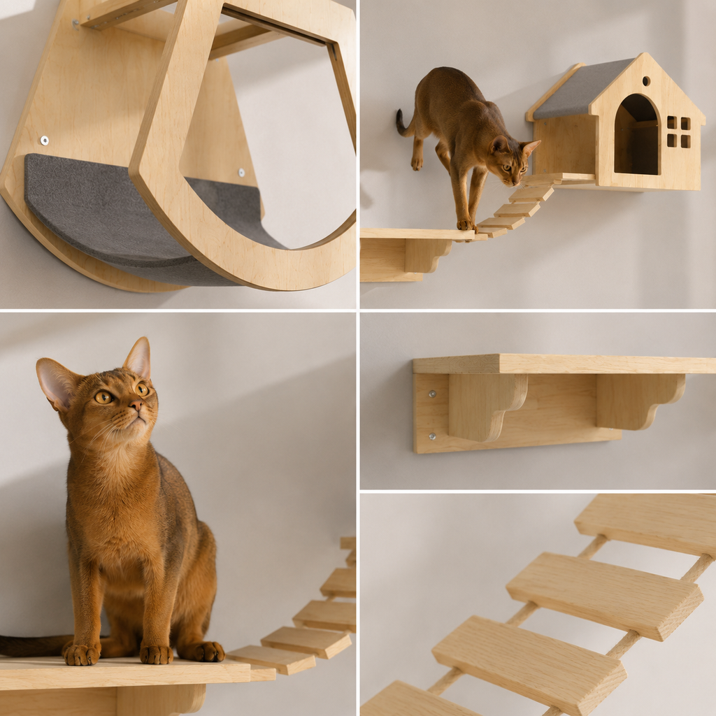 RolyCozy Cat Wall Playground Set