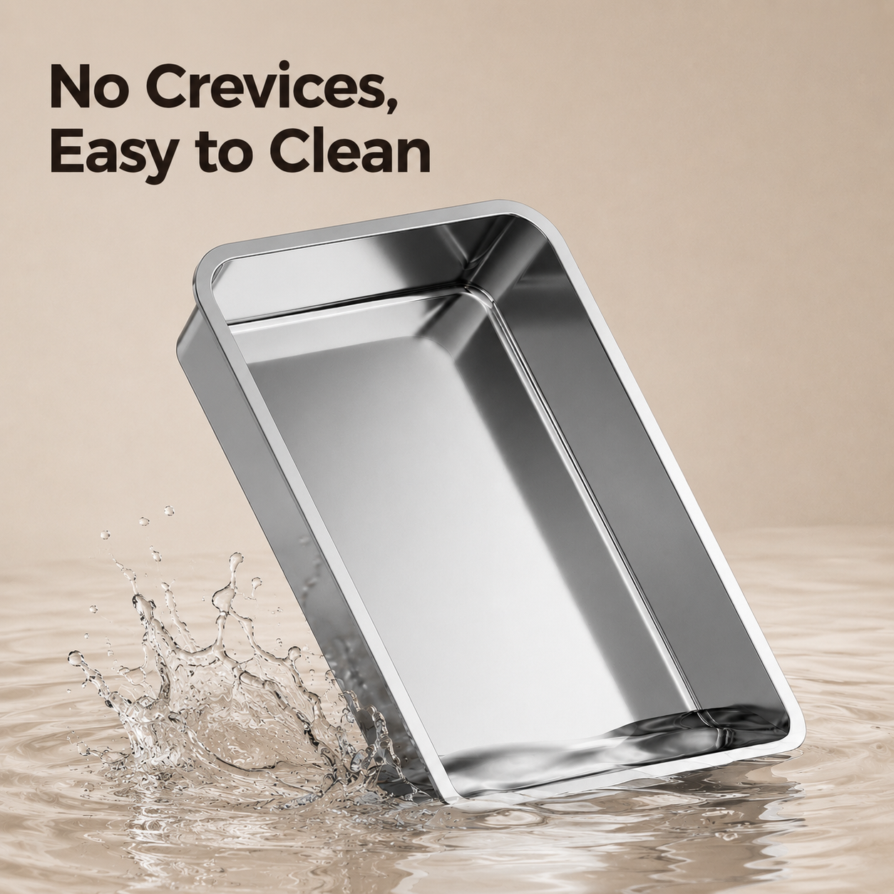 RolyCozy 3-in-1 Stainless Steel Top Entry Cat Litter Box