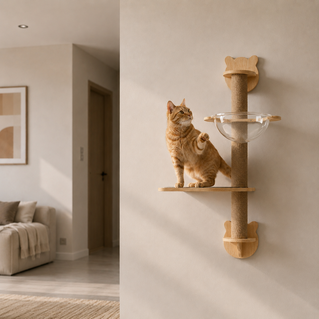 RolyCozy Wall-Mounted Cat Shelf House