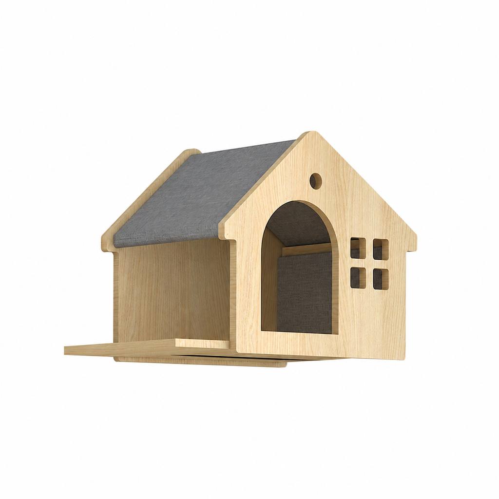 RolyCozy Wall-Mounted Cat Shelf House