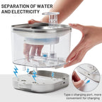 RolyCozy 2L Automatic Cat Water Fountain with 304 Stainless Steel Lid