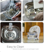 RolyCozy 2L Automatic Cat Water Fountain with 304 Stainless Steel Lid