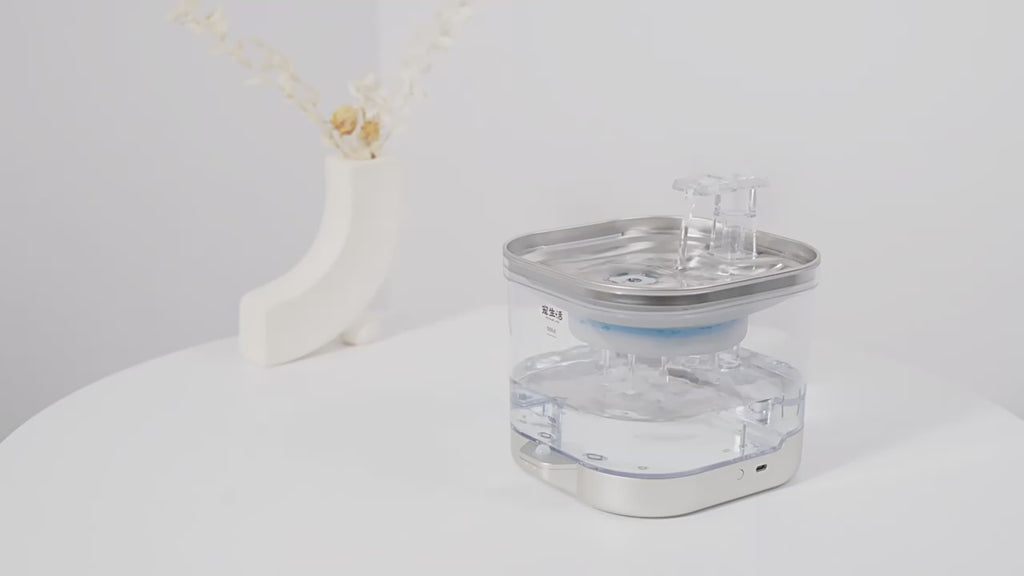 RolyCozy 2L Automatic Cat Water Fountain with 304 Stainless Steel Lid